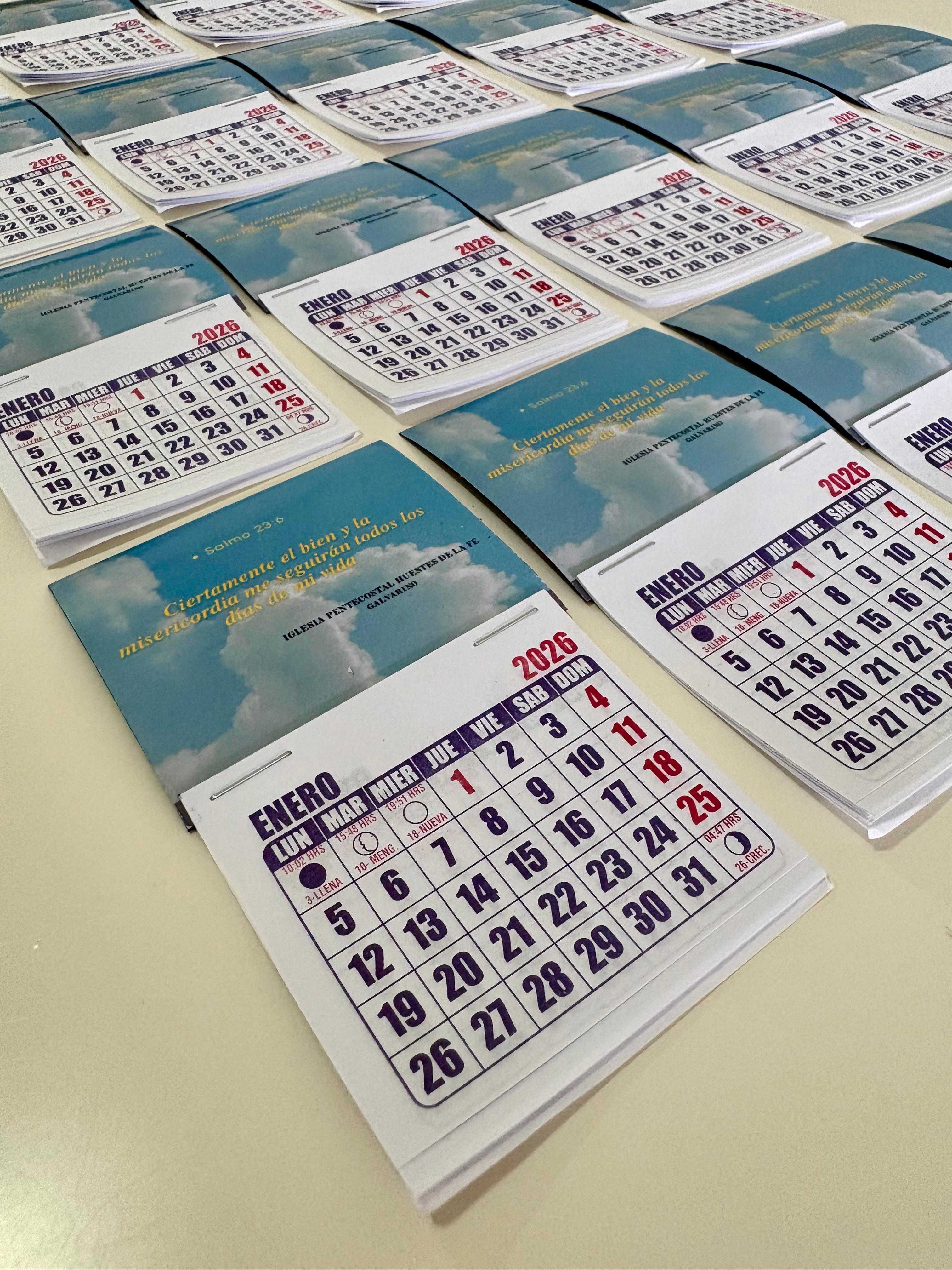 Calendarios de bolsillo para iglesia