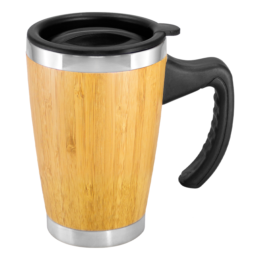 MUG DE BAMBOO CON ASA PLÁSTICA 400CC