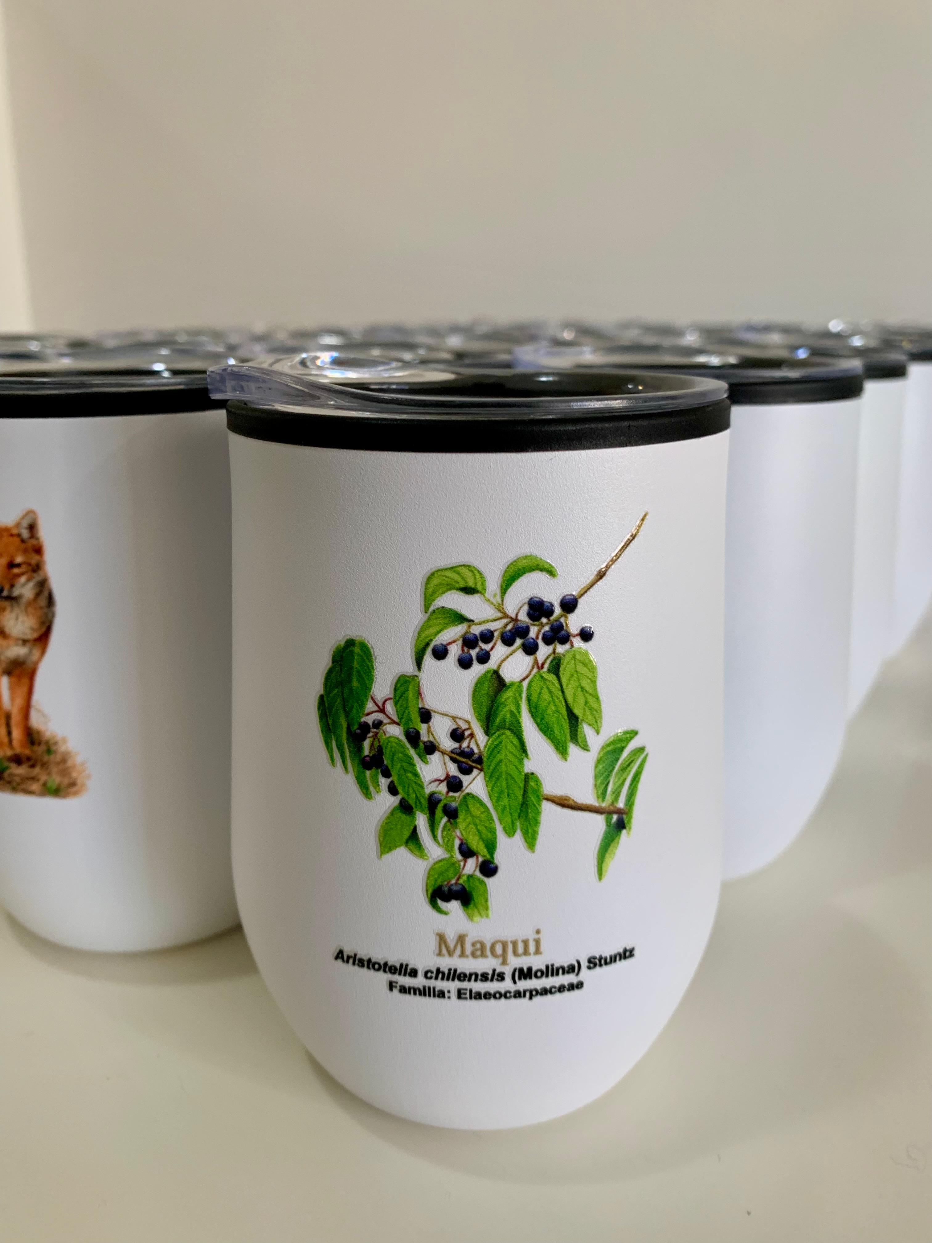 Tumbler térmico con diseño botánico